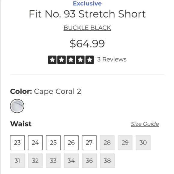 Sz 14/16 Buckle BLACK Curvy Fit 93 High Rise Acid Wash Shorts Sz 33 BBW1748 - Picture 5 of 9